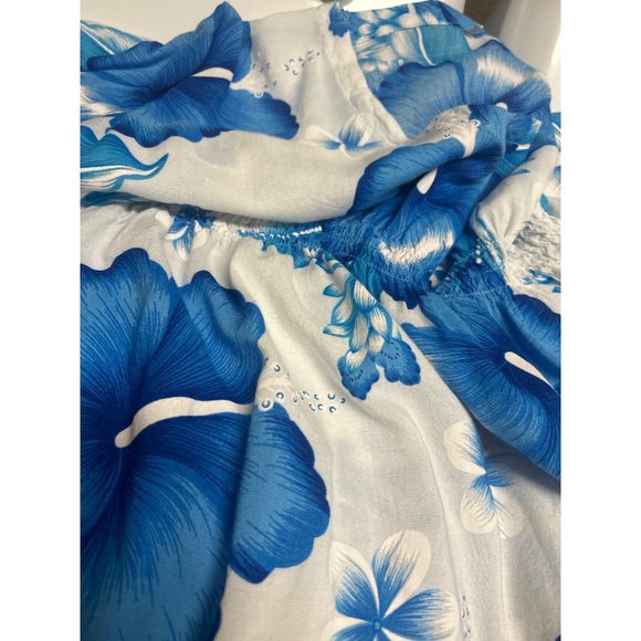 Thai Two Blue & White Floral Print Beach Coverup - Picture 11 of 11